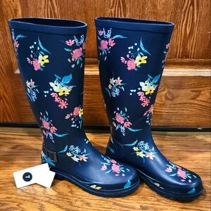 Floral Rain Boots, Ladies sz 7. New With Tags